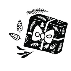 Gift Box, Present Box Vector Art Illustration. Christmas gift. Birhday gift