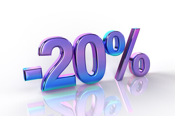 10 percent discount number in chrome violet and pink color.