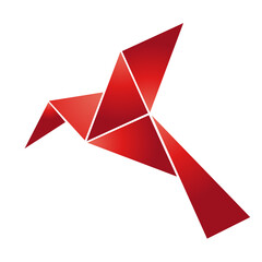 Origami Flying Bird Sign Symbol Icon Logo Vector