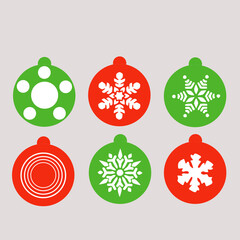 a set of christmas tree ball decorations