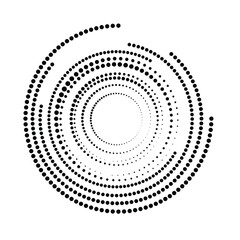 Halftone dots in circle form. round logo . vector dotted frame . design element