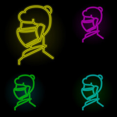 doctor, woman neon color set icon. Simple thin line, outline vector of anti age icons for ui and ux, website or mobile application