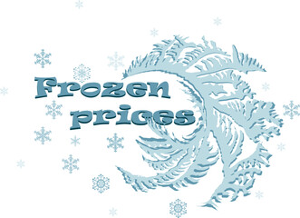 Vector illustration for business, online stores and stores about frozen prices for Christmas and New Year