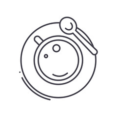 Coffee cup icon, linear isolated illustration, thin line vector, web design sign, outline concept symbol with editable stroke on white background.