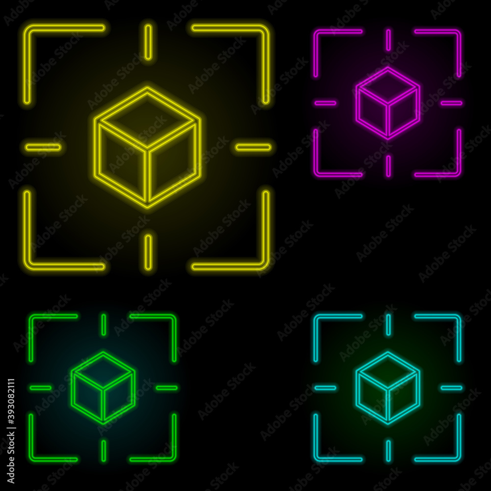 Aufkleber tracking, augmented reality neon color set icon. simple thin line, outline vector of augmented reali