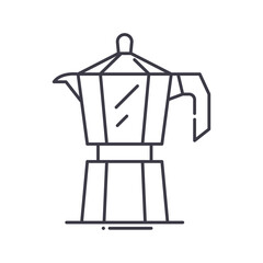 Coffee blender icon, linear isolated illustration, thin line vector, web design sign, outline concept symbol with editable stroke on white background.