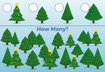 Counting Game for Preschool Children. home schooling. Educational a mathematical game.