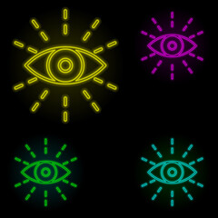 eye, vision icon neon color set icon. Simple thin line, outline vector of business icons for ui and ux, website or mobile application