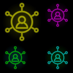 Fototapeta premium user, man, communication icon neon color set icon. Simple thin line, outline vector of business icons for ui and ux, website or mobile application
