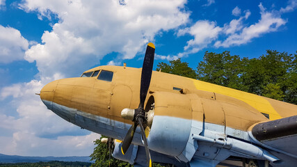 METLIKA, SLOVENIA - Jul 31, 2018: Old world war 2 airplane, douglas DC3.