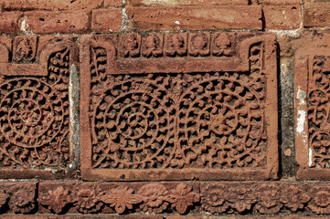 indian terracotta traditional art  on brick