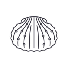 Cockle icon, linear isolated illustration, thin line vector, web design sign, outline concept symbol with editable stroke on white background.