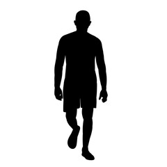 isolated black silhouette of a man walking