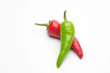 Fotobehang Natural hot pepper on a white background © moviephoto