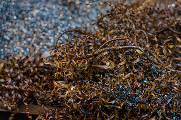 Detail view on a scrap metal