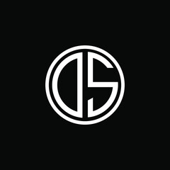 DS MONOGRAM letter icon design on BLACK background.Creative letter DS/D S logo design.
 DS initials MONOGRAM Logo design.