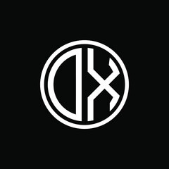 DX MONOGRAM letter icon design on BLACK background.Creative letter DX/D X logo design.
 DX initials MONOGRAM Logo design.