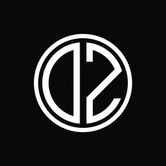 DZ MONOGRAM letter icon design on BLACK background.Creative letter DZ/D Z logo design.
 DZ initials MONOGRAM Logo design.