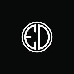 ED MONOGRAM letter icon design on BLACK background.Creative letter ED/E D logo design.
 ED initials MONOGRAM Logo design.