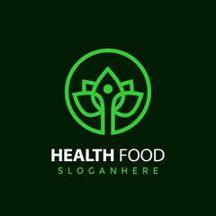 Health Food Vegan logo Design vector illustration