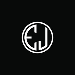 EJ MONOGRAM letter icon design on BLACK background.Creative letter EJ/E J logo design.
 EJ initials MONOGRAM Logo design.