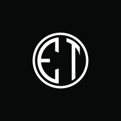 ET MONOGRAM letter icon design on BLACK background.Creative letter ET/E T logo design.
 ET initials MONOGRAM Logo design.