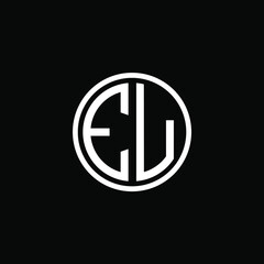 EU MONOGRAM letter icon design on BLACK background.Creative letter EU/E U logo design.
 EU initials MONOGRAM Logo design.