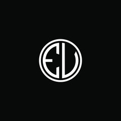 EV MONOGRAM letter icon design on BLACK background.Creative letter EV/E V logo design.
 EV initials MONOGRAM Logo design.