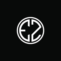 EZ MONOGRAM letter icon design on BLACK background.Creative letter EZ/E Z logo design.
 EZ initials MONOGRAM Logo design.