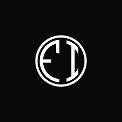 FI MONOGRAM letter icon design on BLACK background.Creative letter FI/ FI logo design.
 FI initials MONOGRAM Logo design.