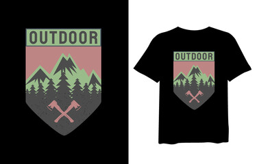 Outdoor, typography graphics for slogan t-shirt. Outdoor adventure print for apparel, t-shirt design. Vector illustration.