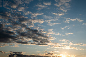 Nice summer evening sky landscape with clouds