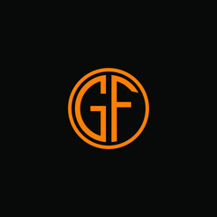GF MONOGRAM letter icon design on BLACK background.Creative letter GF/ G F logo design.
GF initials MONOGRAM Logo design.