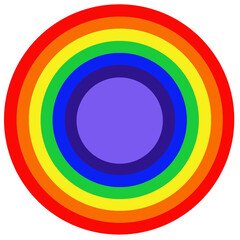 Obraz premium Rainbow images stacked in circles on a white background.