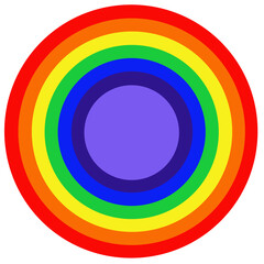 Rainbow images stacked in circles on a white background.