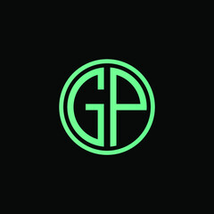 GP MONOGRAM letter icon design on BLACK background.Creative letter GP/ G P logo design.
GP initials MONOGRAM Logo design.