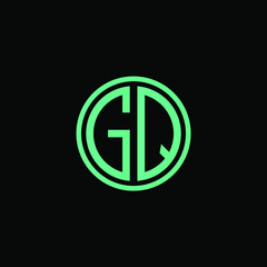 GQ MONOGRAM letter icon design on BLACK background.Creative letter GQ/ G Q logo design.
GQ initials MONOGRAM Logo design.
