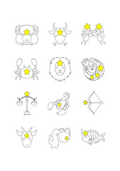 12星座のシンプルイラスト
