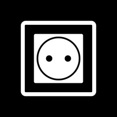 Fototapeta premium Socket icon on black.