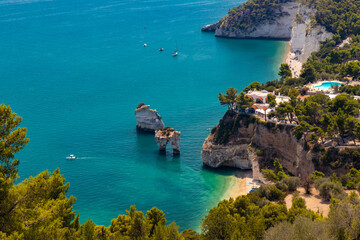 Zagare beach near Faraglioni di Puglia, National park Gargano, Apulia, Italy