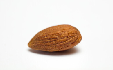 almond (peeled) without shell, isolated with white background