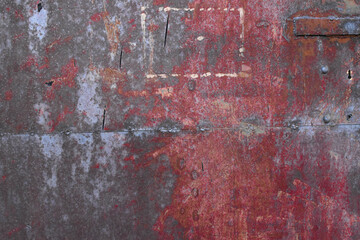 Old red iron wall with rust.