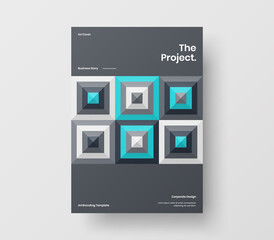 Brochure front page design layout. Vertical corporate identity A4 report cover. Modern abstract geometric vector business presentation illustration template. 
