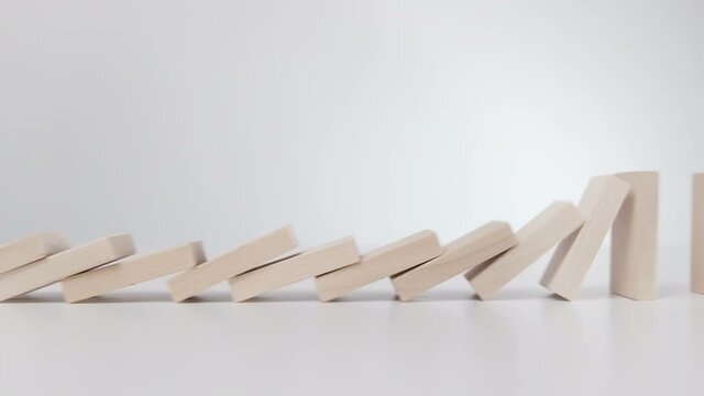 Falling Domino in a Row Slow Motion