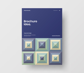 Brochure front page design layout. Vertical corporate identity A4 report cover. Modern abstract geometric vector business presentation illustration template. 