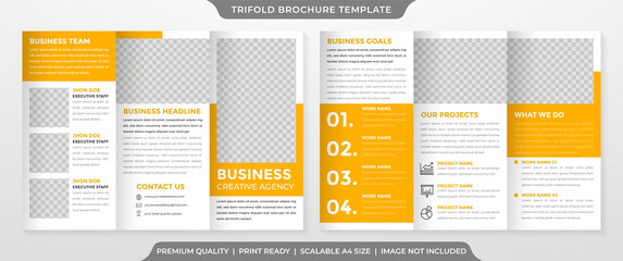 business trifold brochure template with minimalist style and modern concept use for business flyer and business profile