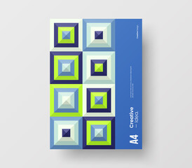 Brochure front page design layout. Vertical corporate identity A4 report cover. Modern abstract geometric vector business presentation illustration template. 