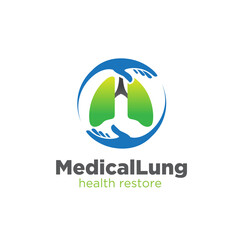 lung care logo designs simple modern for medical service