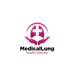 medical lung and care logo designs for health service simple and modern
