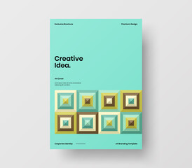 Brochure front page design layout. Vertical corporate identity A4 report cover. Modern abstract geometric vector business presentation illustration template. 